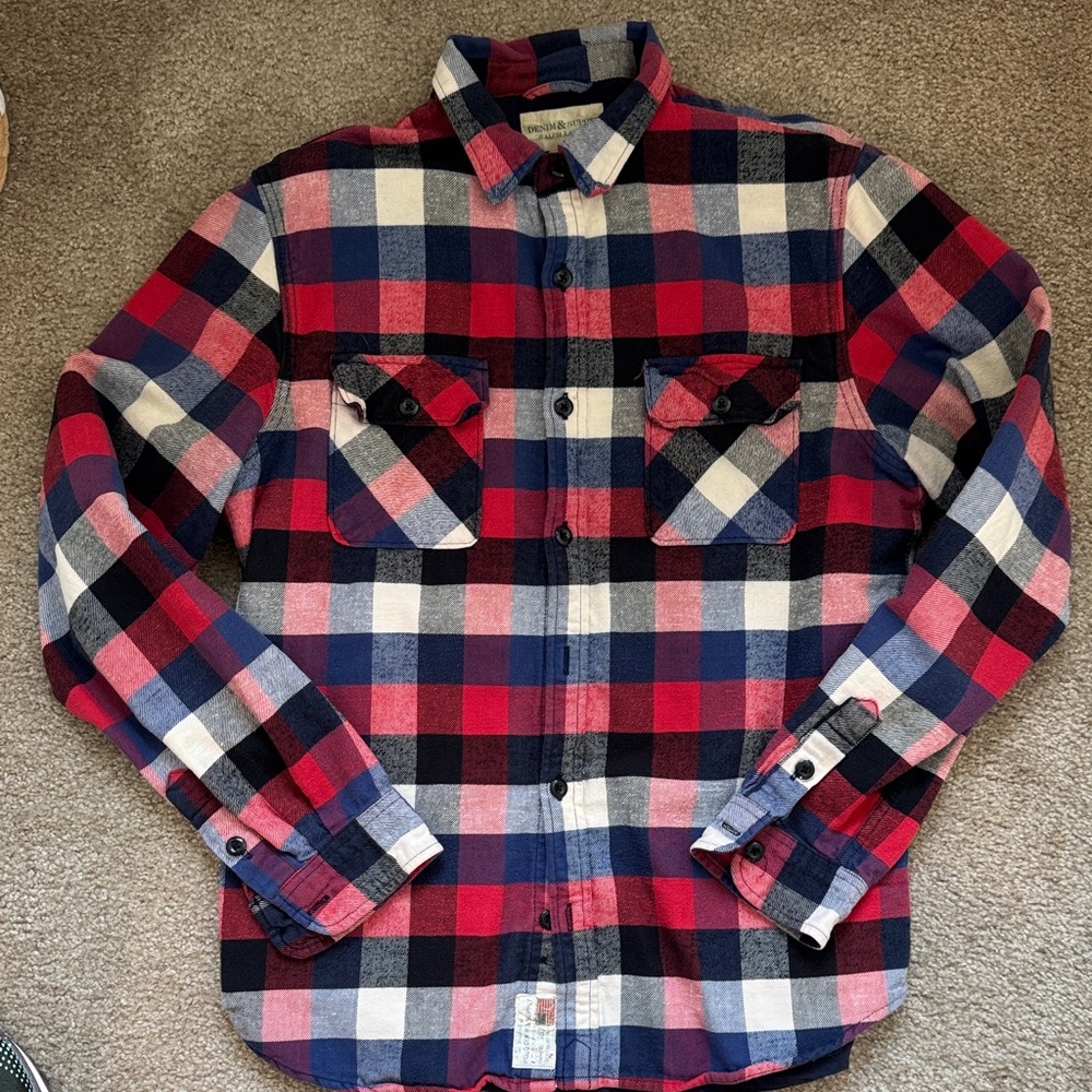 Men's vintage denim & supply Ralph Lauren lined flannel.